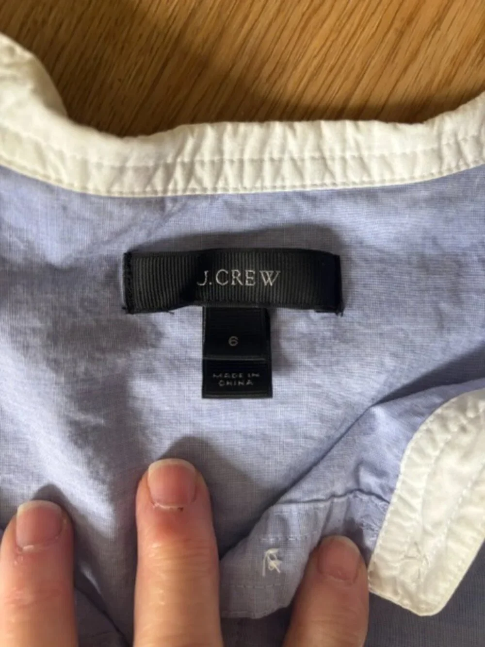 J Crew Blue Chambray Poet Shirt Puff Sleeve 100% Cotton 6